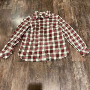 Talbots Red and Green Plaid Button Down Shirt